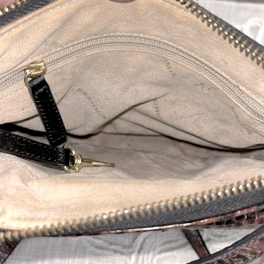 Brahmin Mimosa Tuscan Black/Croc Embossed Trim Crossbody Bag - Picture 16 of 16